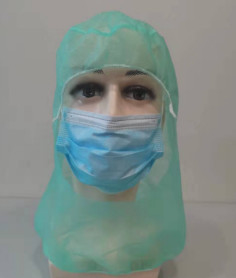 Passa-montanhas descartável protetor verde Hood For Hospital Workshop