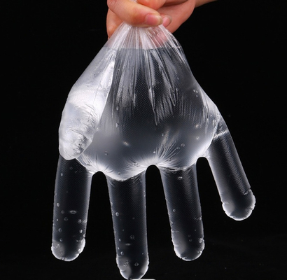Luvas plásticas descartáveis transparentes do LDPE impermeáveis para o restaurante