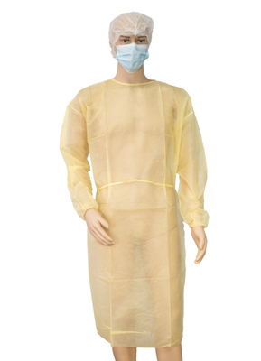 Vestidos protetores descartáveis não tecidos respiráveis com punhos elásticos