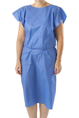 O isolamento descartável sem mangas veste impermeável para o paciente hospitalizado