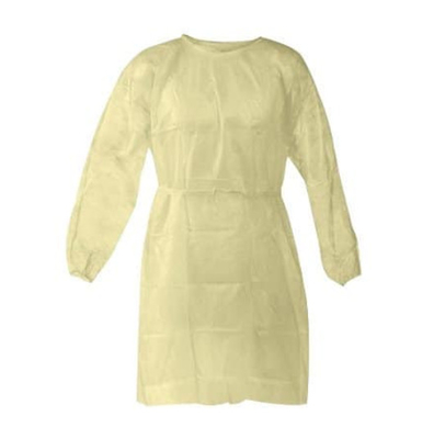 vestidos descartáveis do isolamento 20gsm tecidos não com punhos elásticos